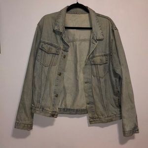 oversized light wash denim jacket